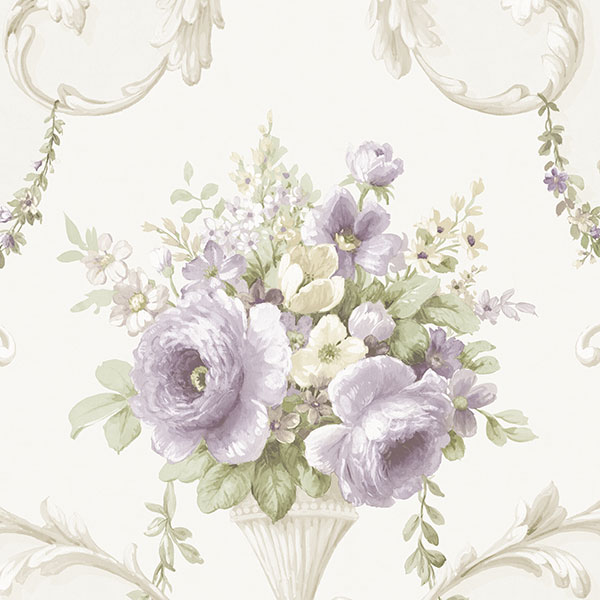 Patton Wallcoverings IM36423 Silk Impressions 2 In-register Ornamental Floral Wallpaper